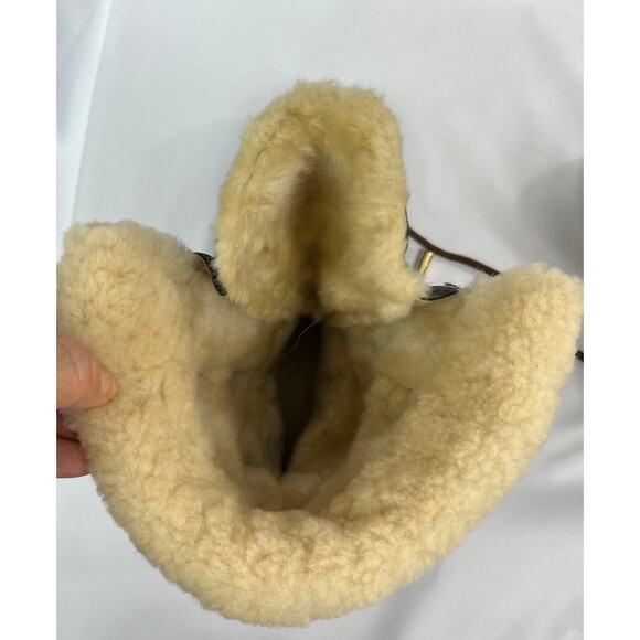 TORY BURCH DUCK NYLON/LEATHER LACE UP BOOTS - Picture 9 of 10